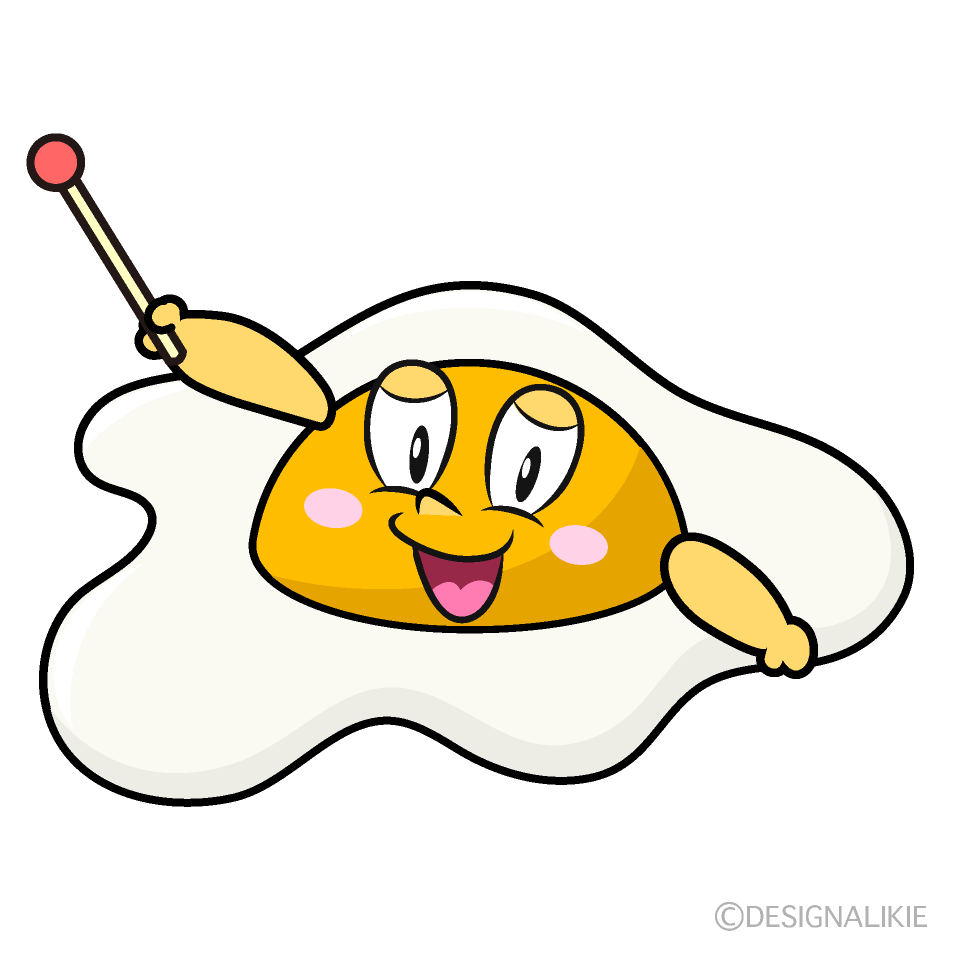 Speaking Fried Egg Cartoon Character Image