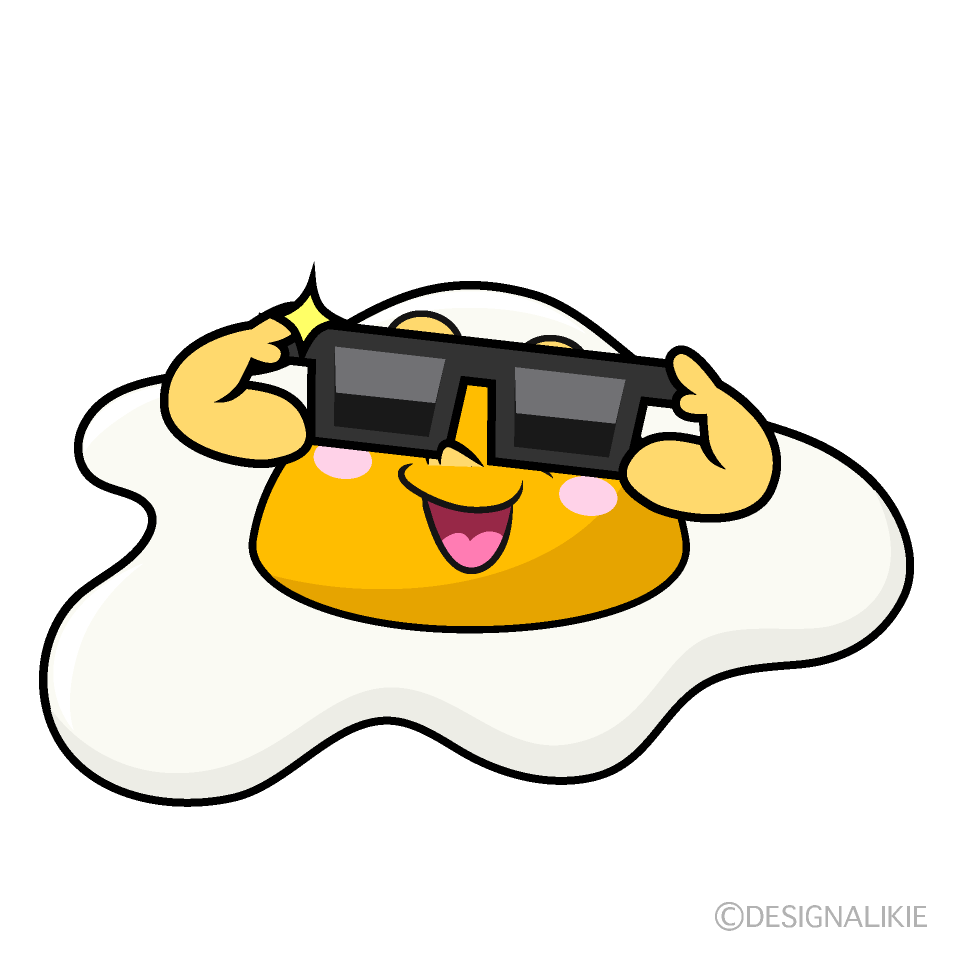 Cool Fried Egg Cartoon Character Image