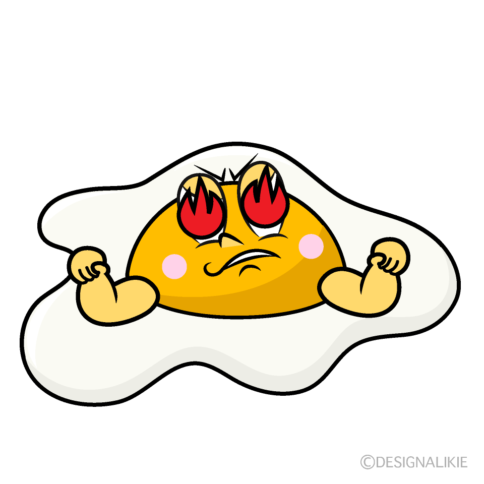 Enthusiasm Fried Egg Cartoon Character Image