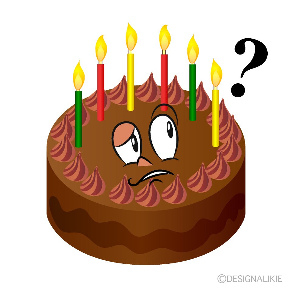 Thinking Cake Cartoon Character Image