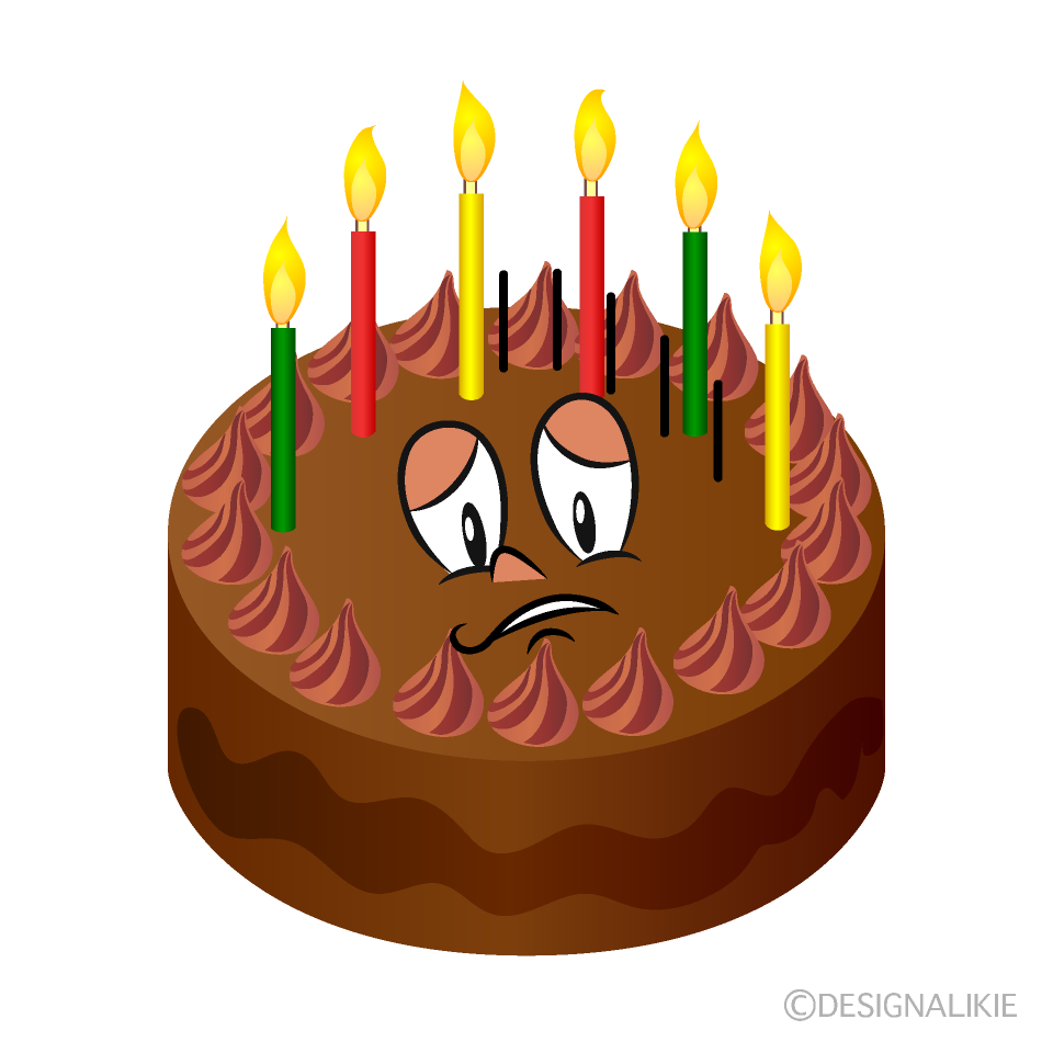 Depressed Cake Cartoon Character Image