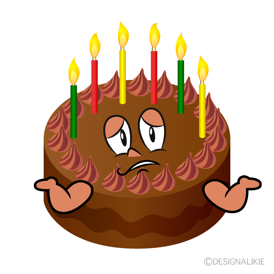 Troubled Cake Cartoon Character Image