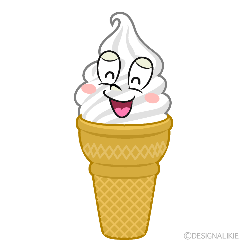 Smiling Soft Serve Cartoon Character Image