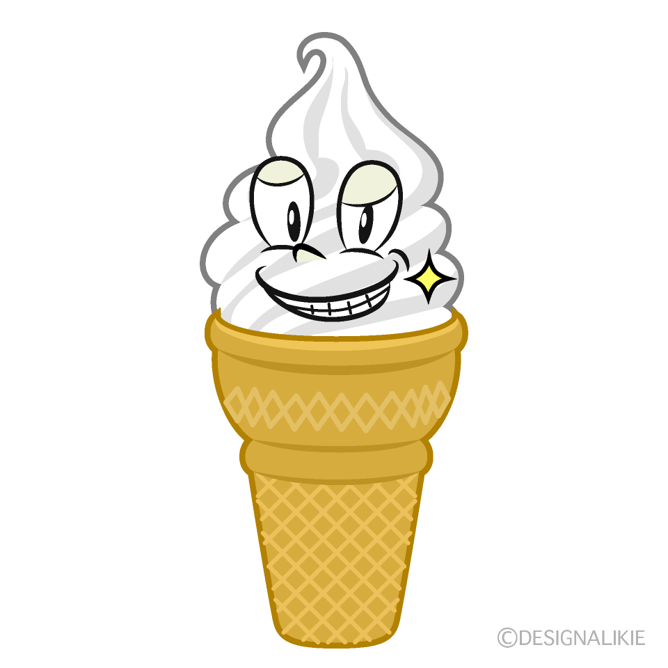 Grinning Soft Serve Cartoon Character Image