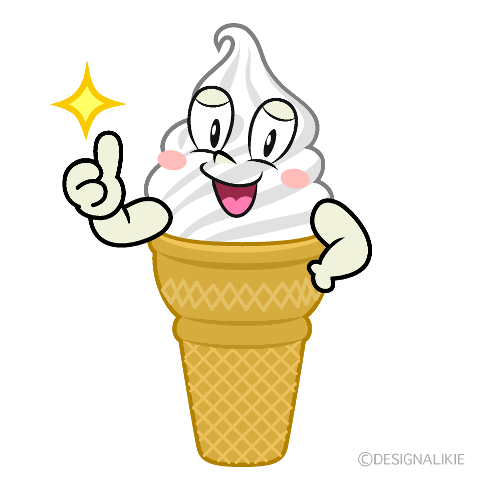 Thumbs up Soft Serve Cartoon Character Image