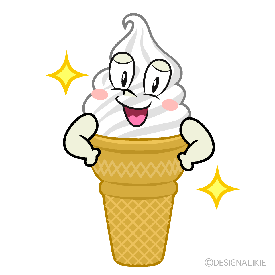 Glitter Soft Serve Cartoon Character Image