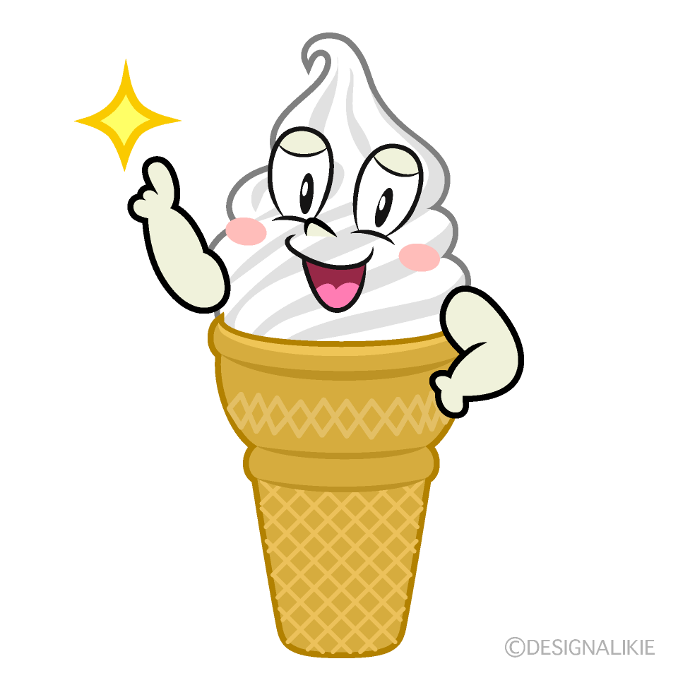 Posing Soft Serve Cartoon Character Image