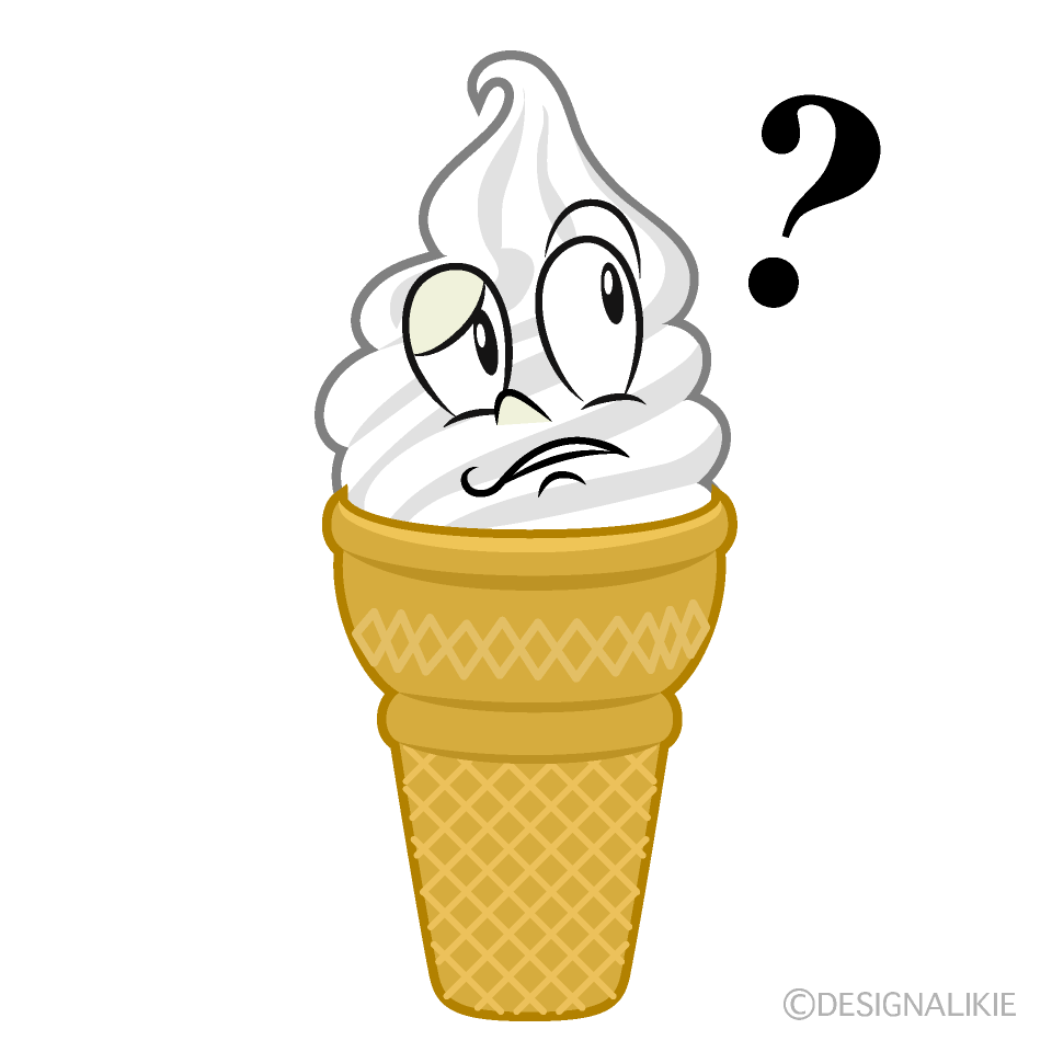 Thinking Soft Serve Cartoon Character Image