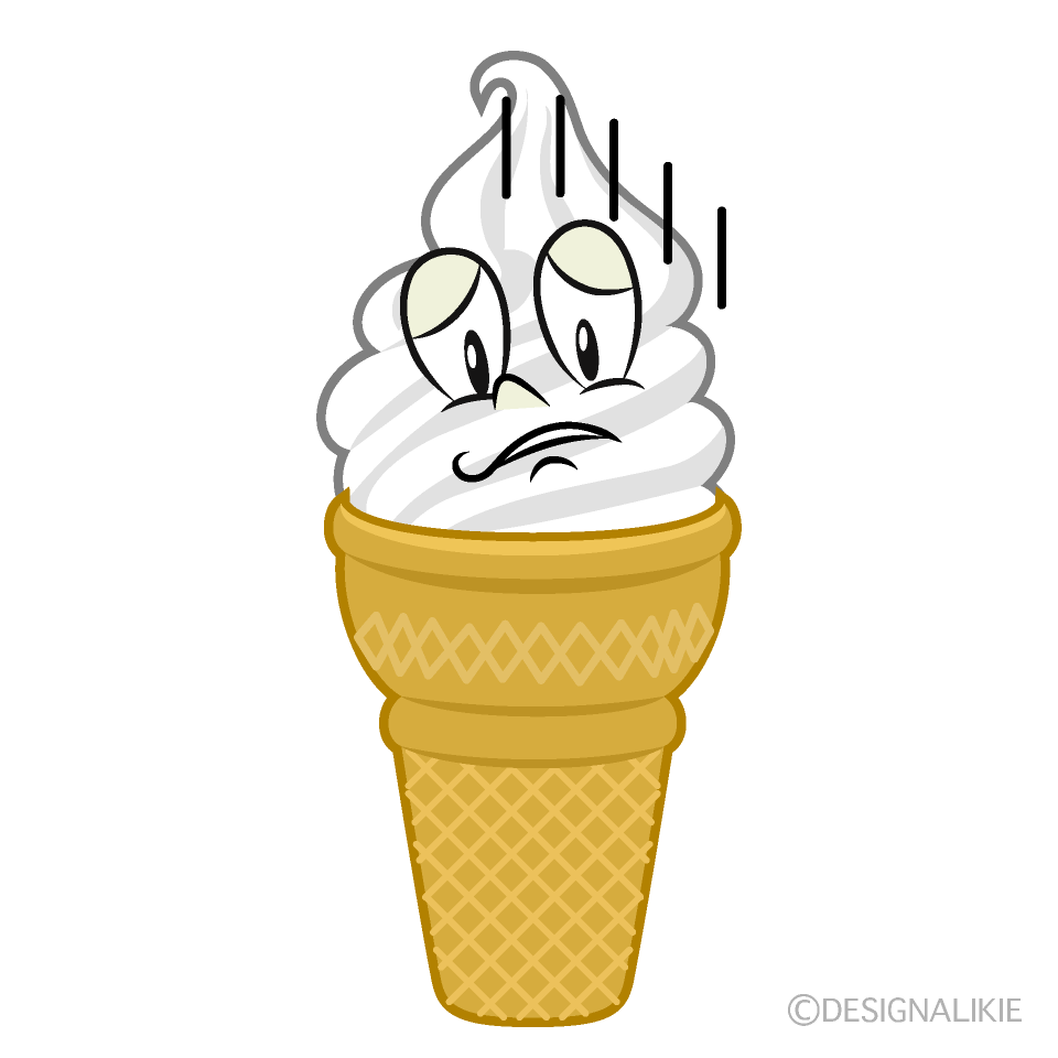 Depressed Soft Serve Cartoon Character Image