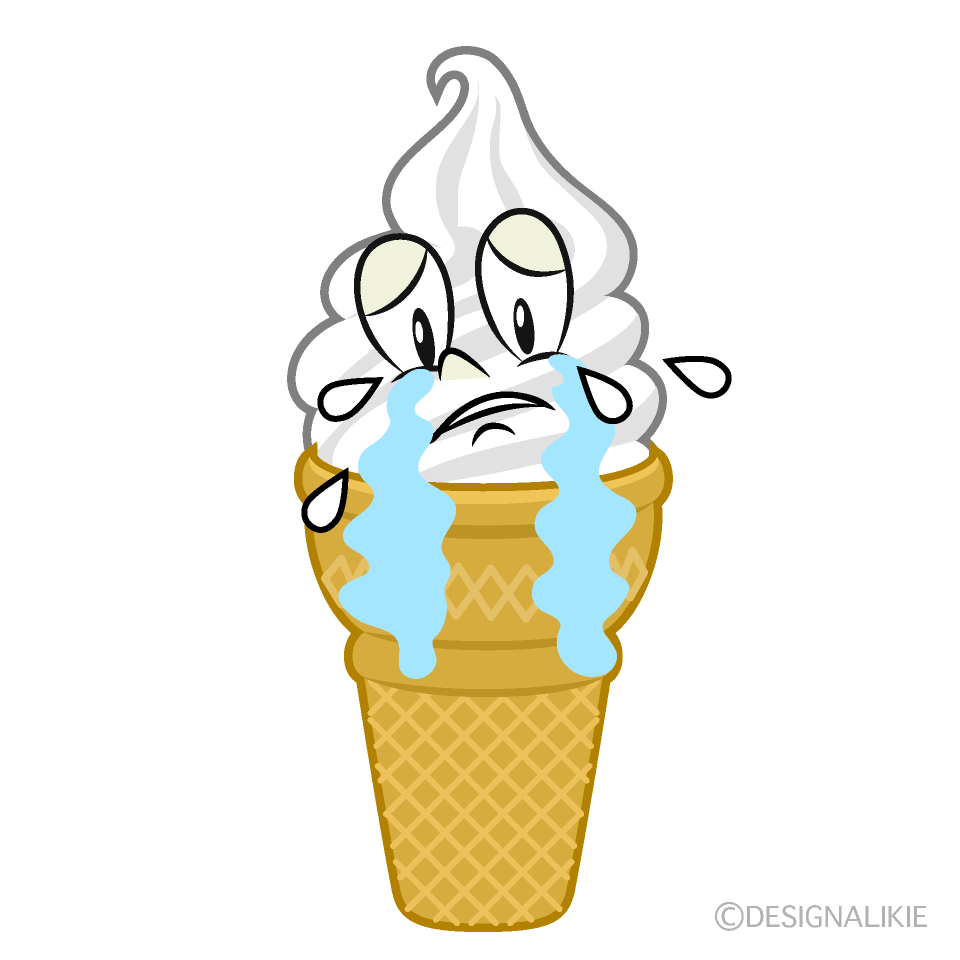 Crying Soft Serve Cartoon Character Image