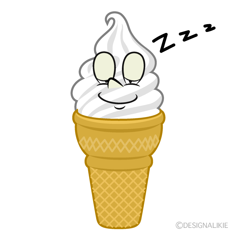 Sleeping Soft Serve Cartoon Character Image