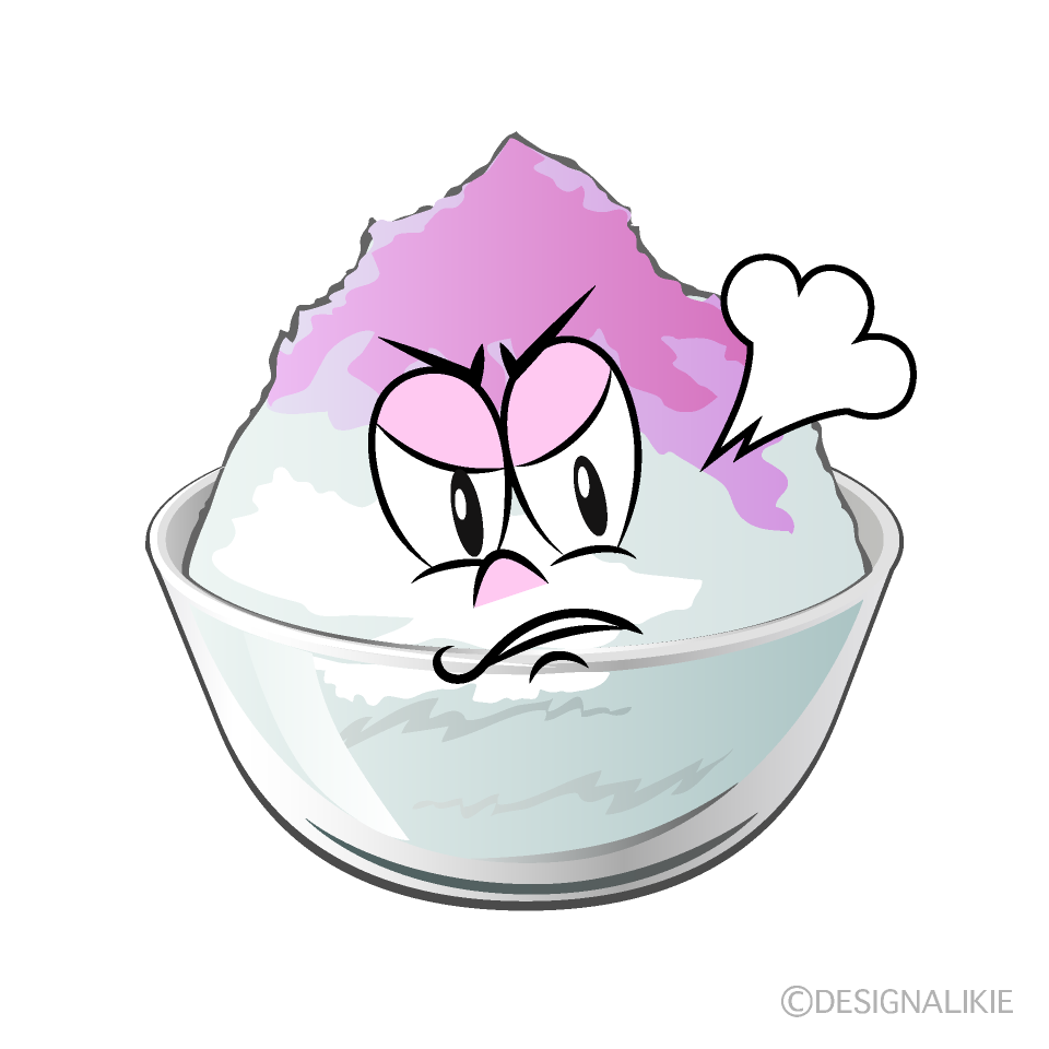 Angry Shaved Ice Cartoon Character Image