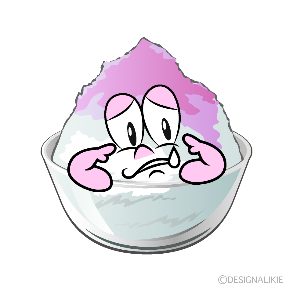 Sad Shaved Ice Cartoon Character Image