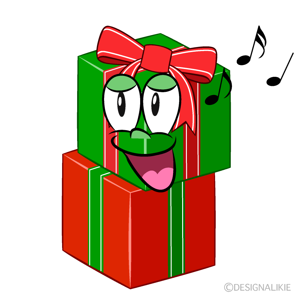 Singing Present Cartoon Character Image