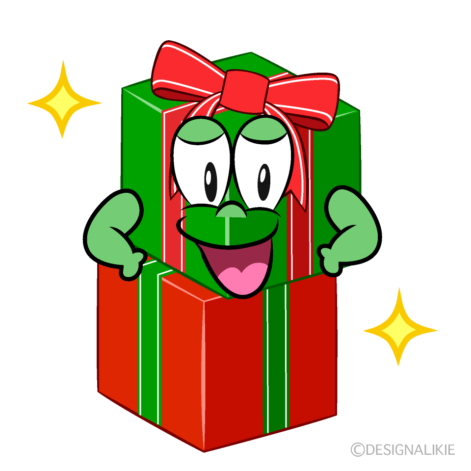 Glitter Present Cartoon Character Image