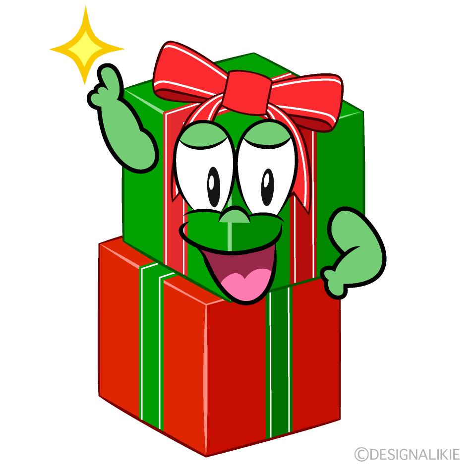 Posing Present Cartoon Character Image