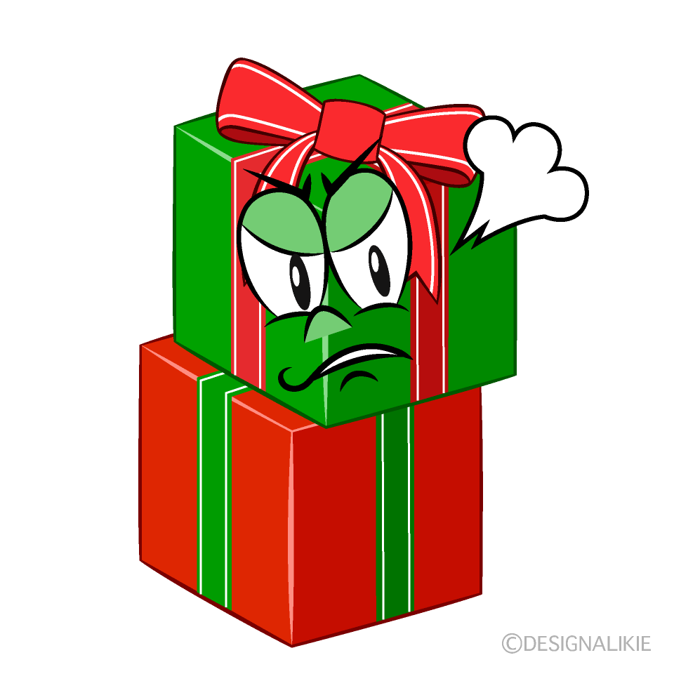 Angry Present Cartoon Character Image