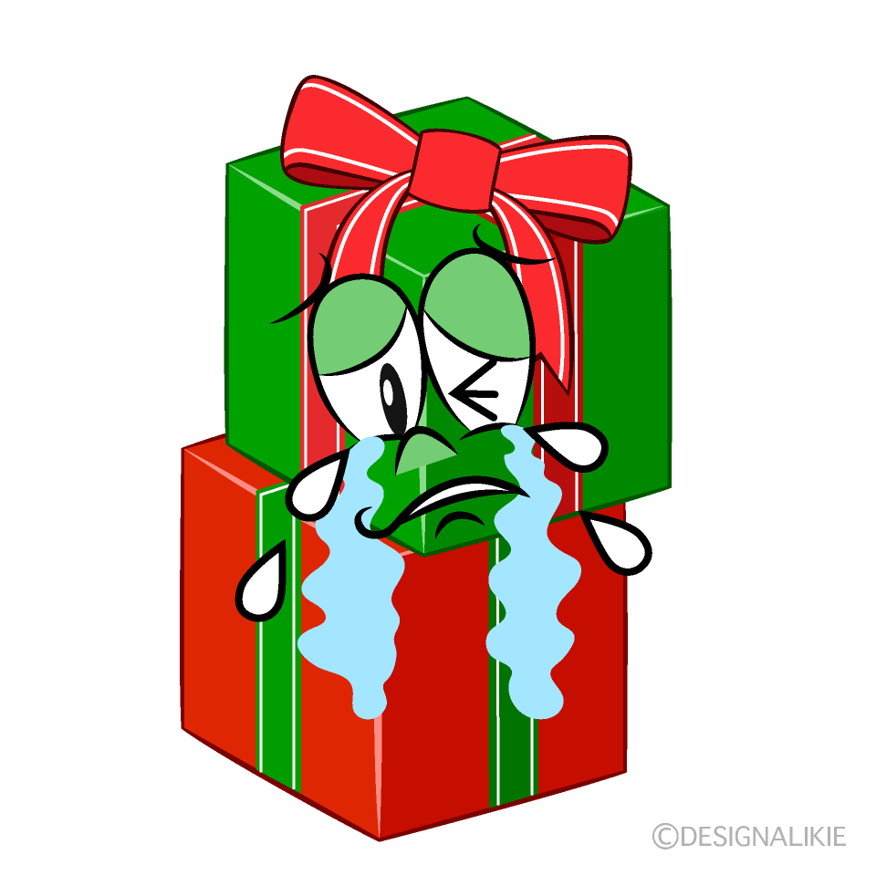 Crying Present Cartoon Character Image