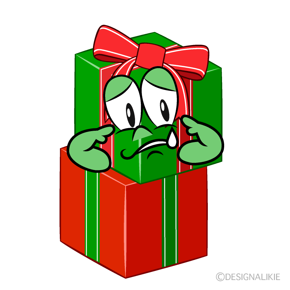 Sad Present Cartoon Character Image