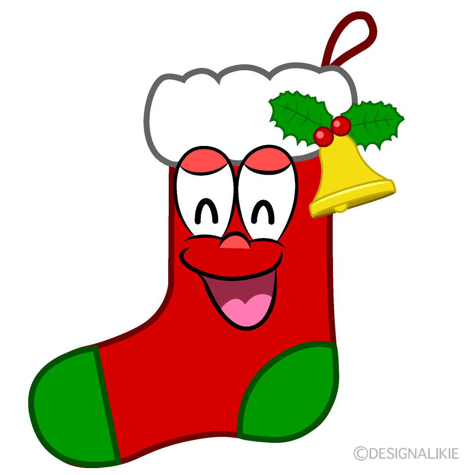 Smiling Christmas Stocking Cartoon Character Image