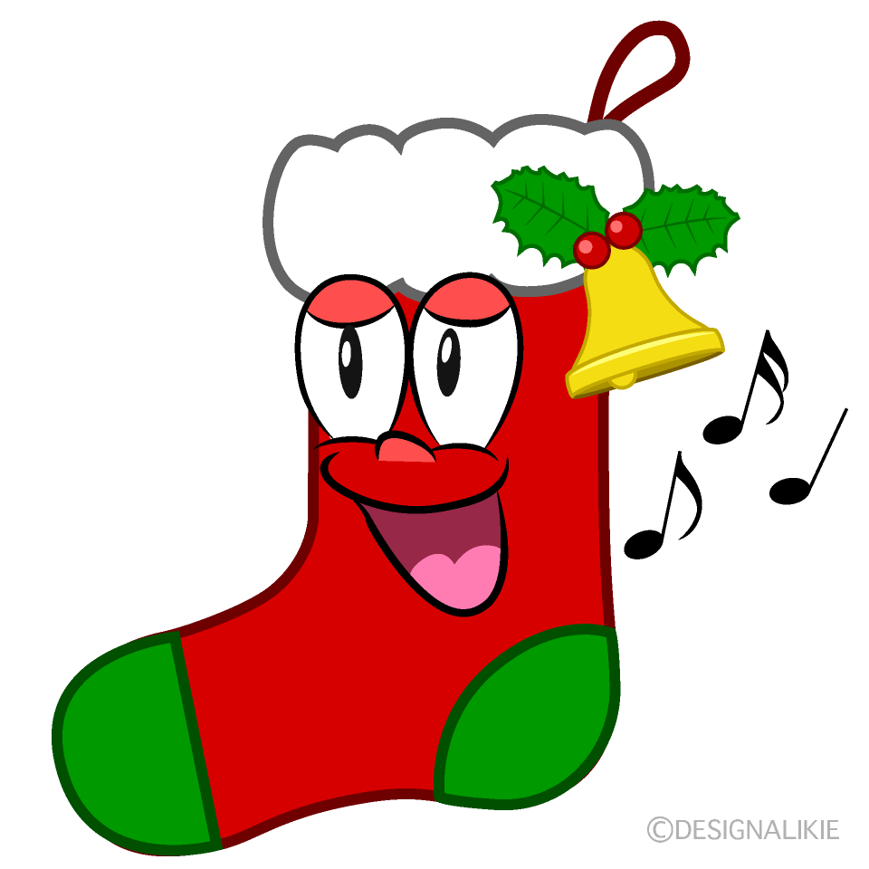 Singing Christmas Stocking Cartoon Character Image