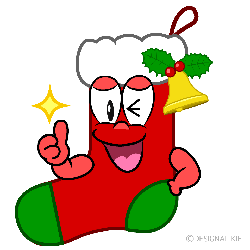 Thumbs up Christmas Stocking Cartoon Character Image