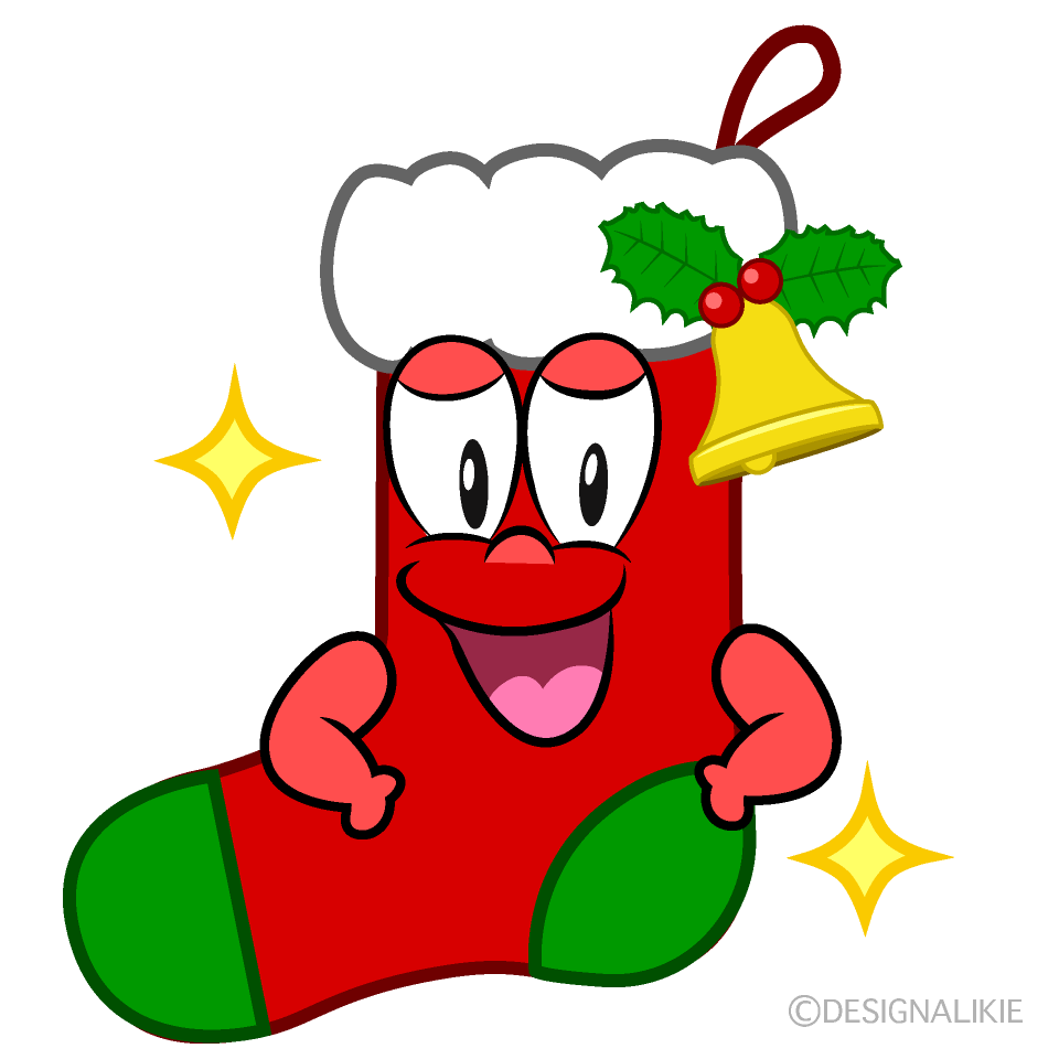 Glitter Christmas Stocking Cartoon Character Image