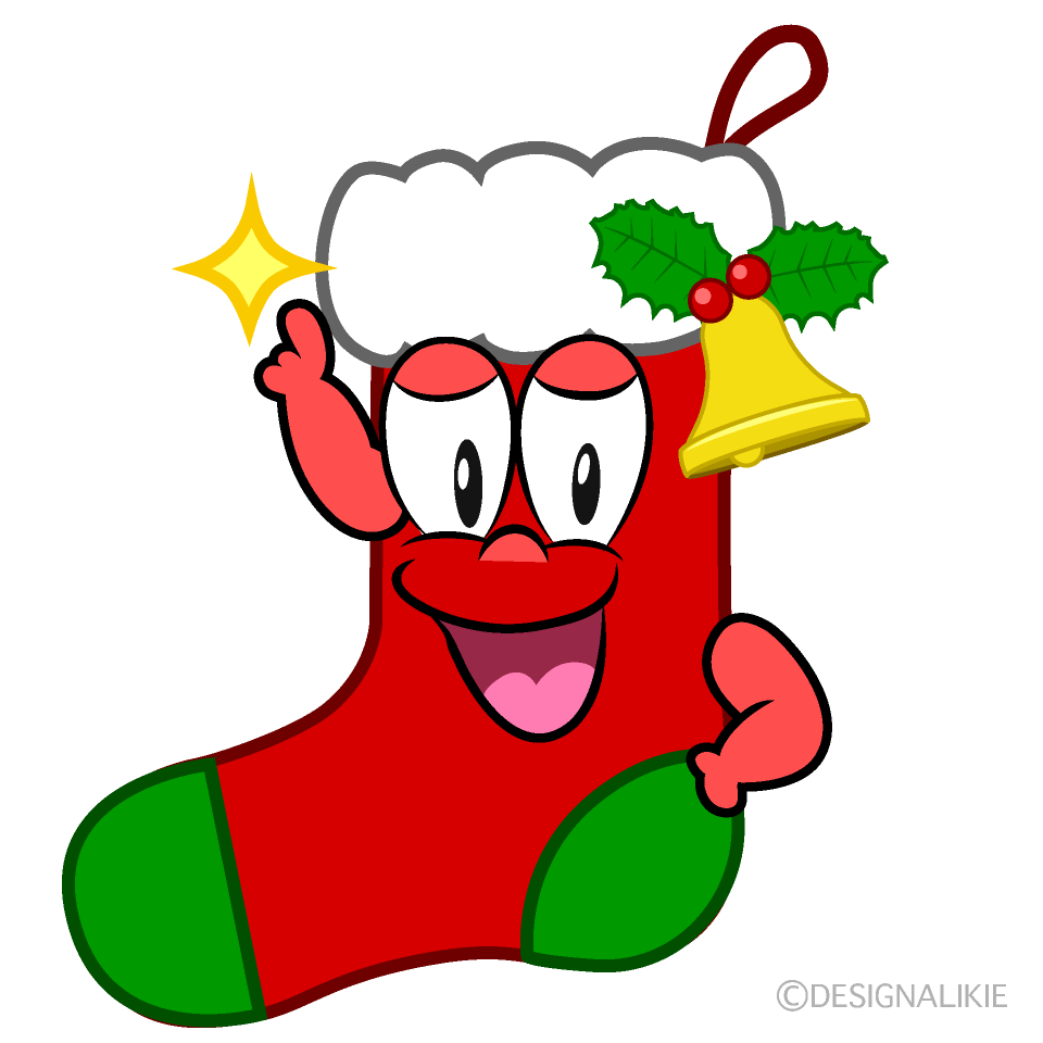 Posing Christmas Stocking Cartoon Character Image