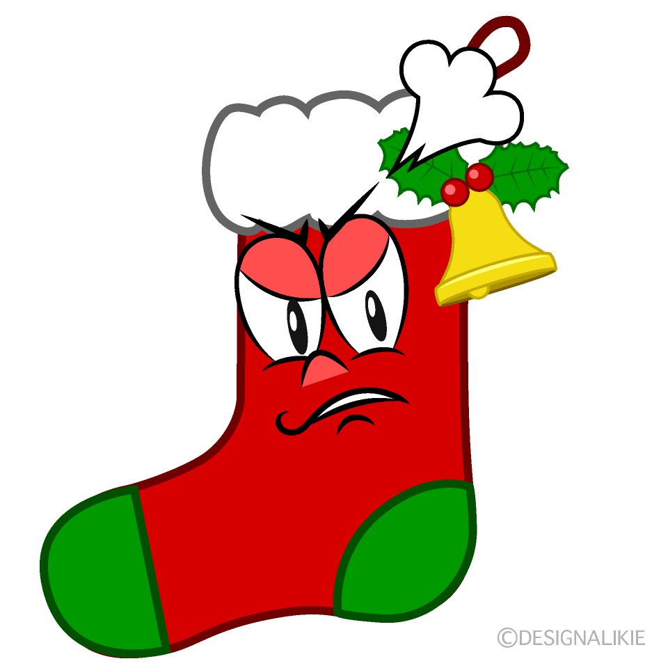 Angry Christmas Stocking Cartoon Character Image