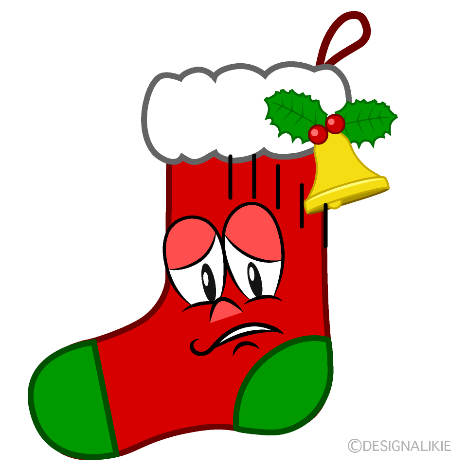 Depressed Christmas Stocking Cartoon Character Image