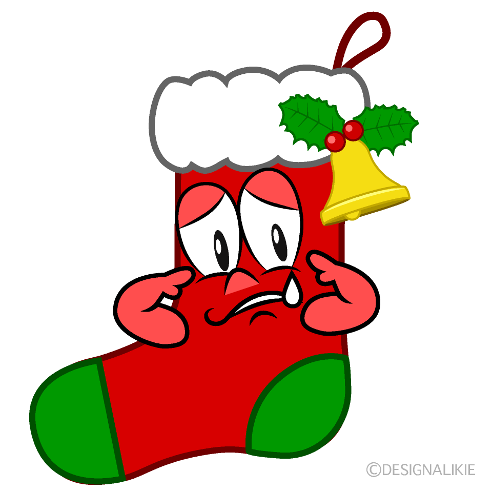 Sad Christmas Stocking Cartoon Character Image