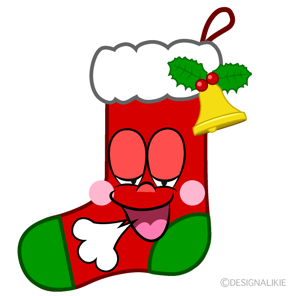 Relaxing Christmas Stocking Cartoon Character Image