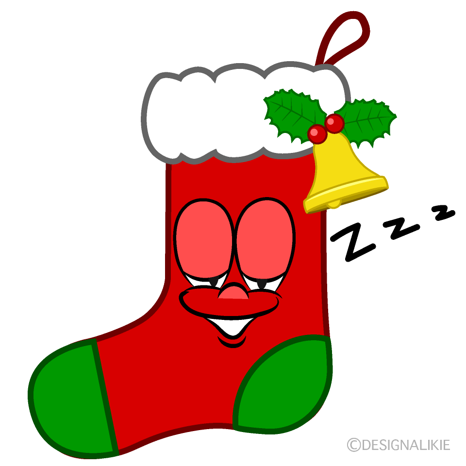 Sleeping Christmas Stocking Cartoon Character Image