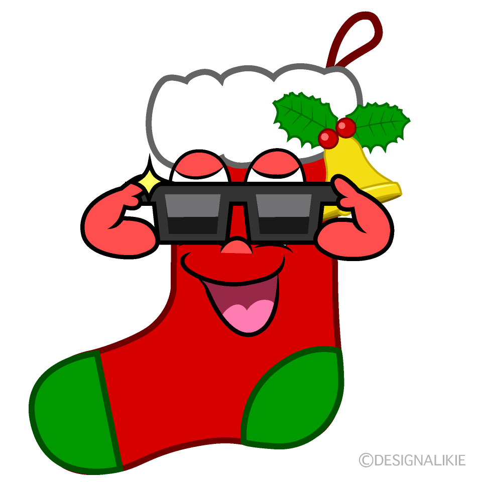 Free Cool Christmas Stocking Cartoon Character Clipart | Charatoon