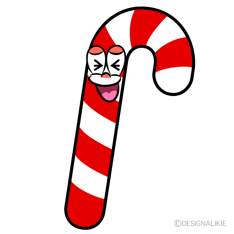 Laughing Candy Cane Cartoon Character Image