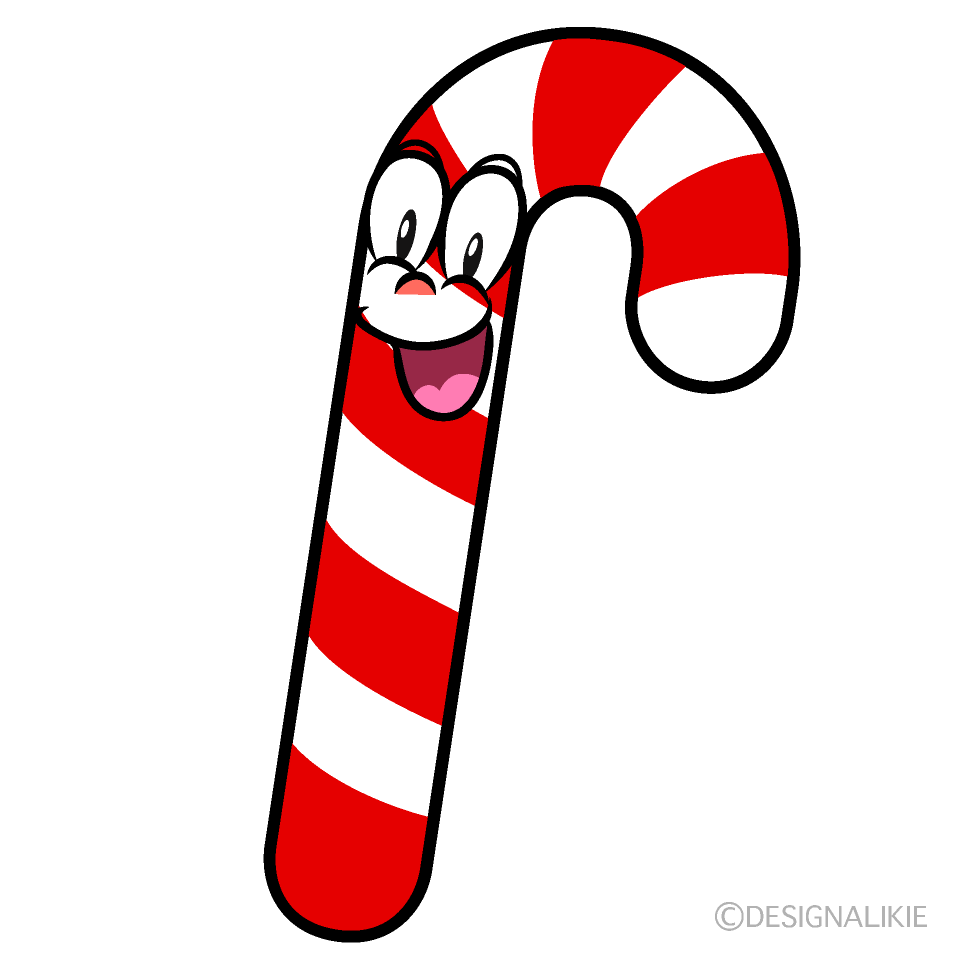 Surprising Candy Cane Cartoon Character Image