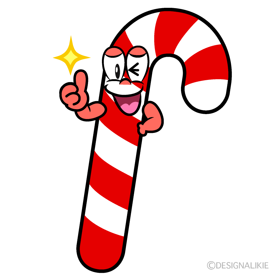 Thumbs up Candy Cane Cartoon Character Image