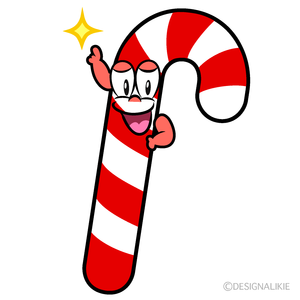 Posing Candy Cane Cartoon Character Image