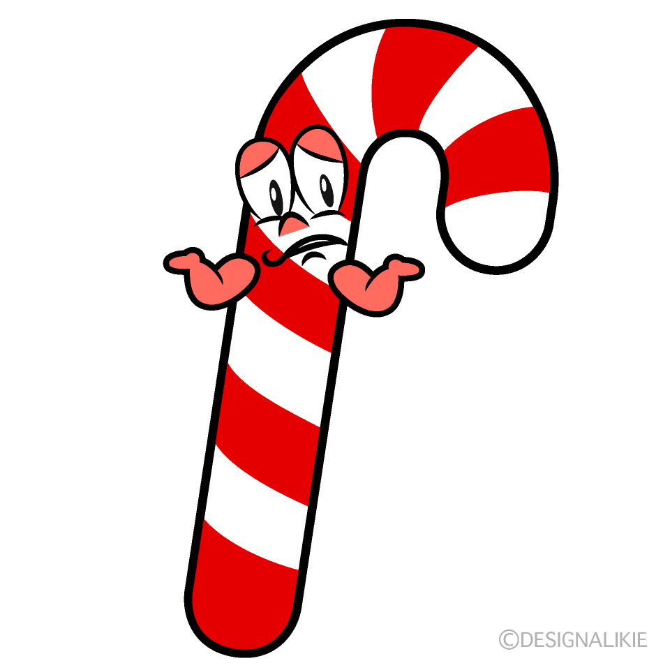 Troubled Candy Cane Cartoon Character Image