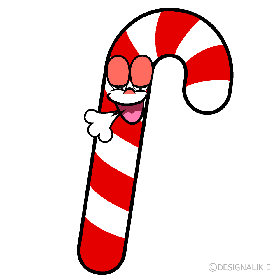 Relaxing Candy Cane Cartoon Character Image