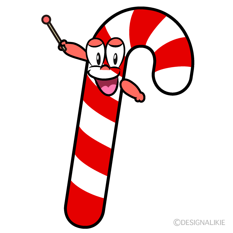 Speaking Candy Cane Cartoon Character Image