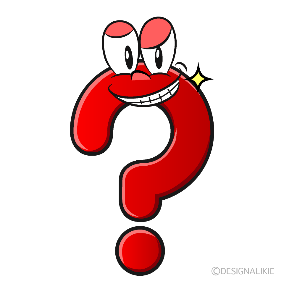 Grinning Question Mark Cartoon Character Image