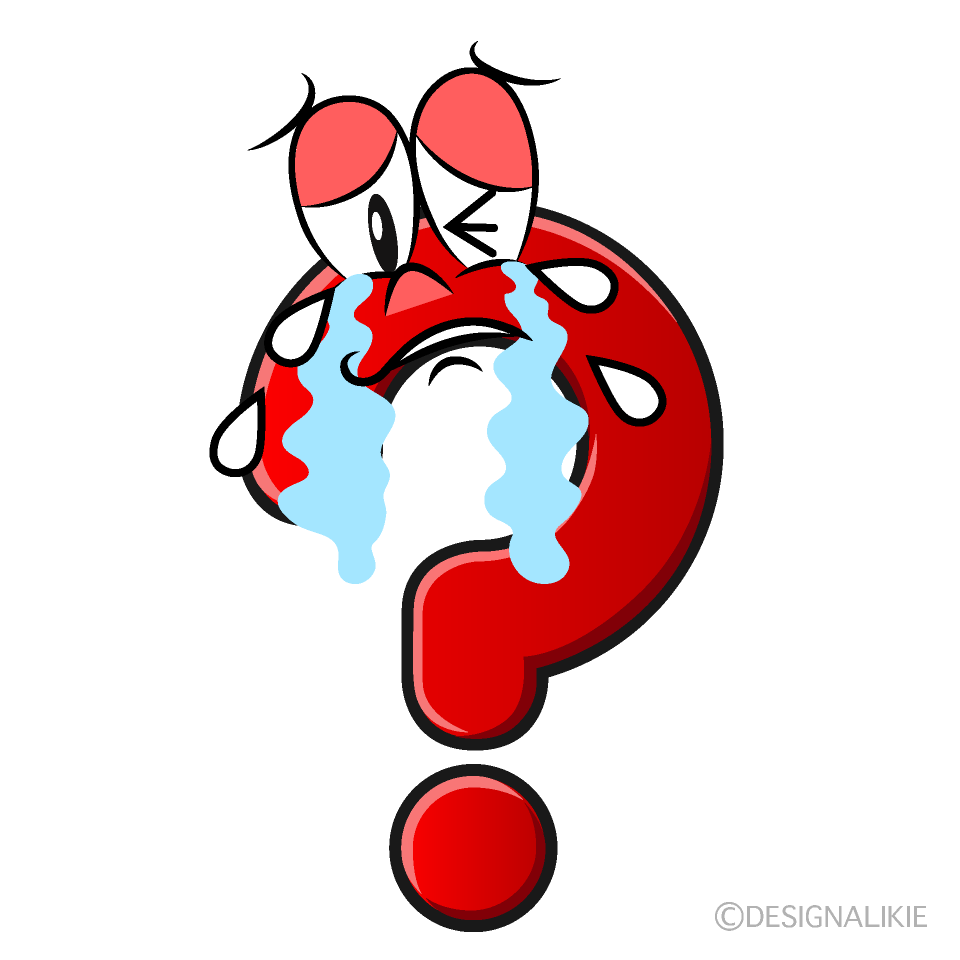 Crying Question Mark Cartoon Character Image