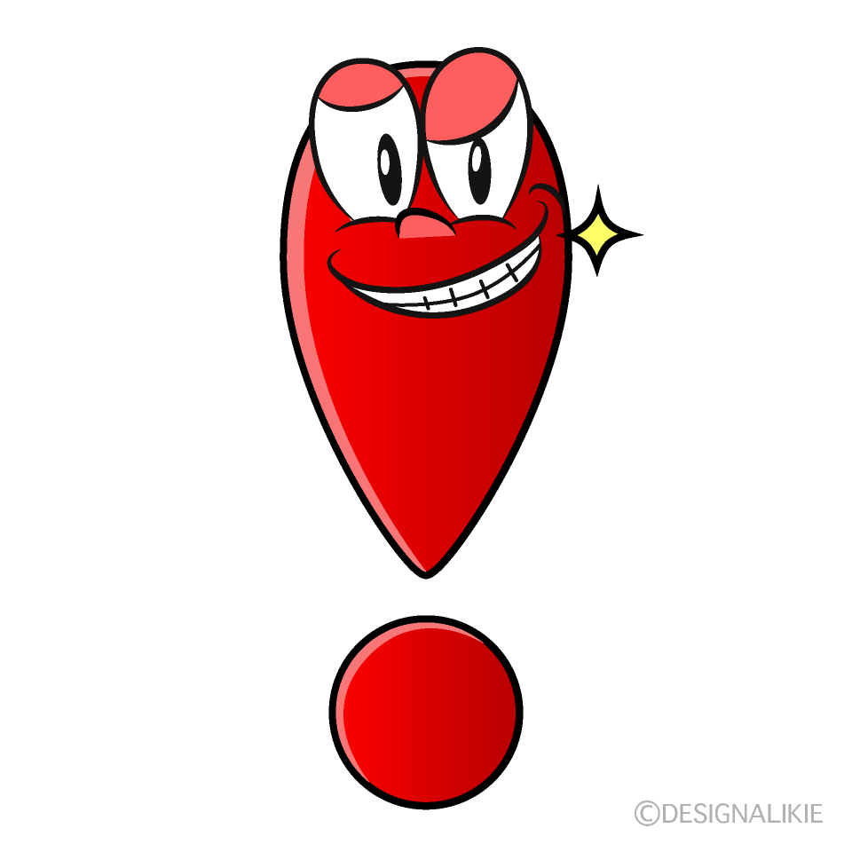 Grinning Exclamation Mark Cartoon Character Image