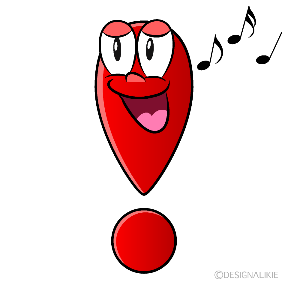 Singing Exclamation Mark Cartoon Character Image