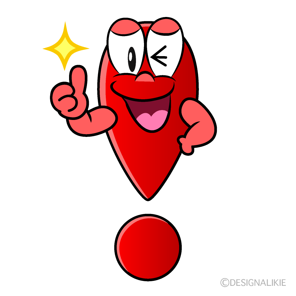 Thumbs up Exclamation Mark Cartoon Character Image