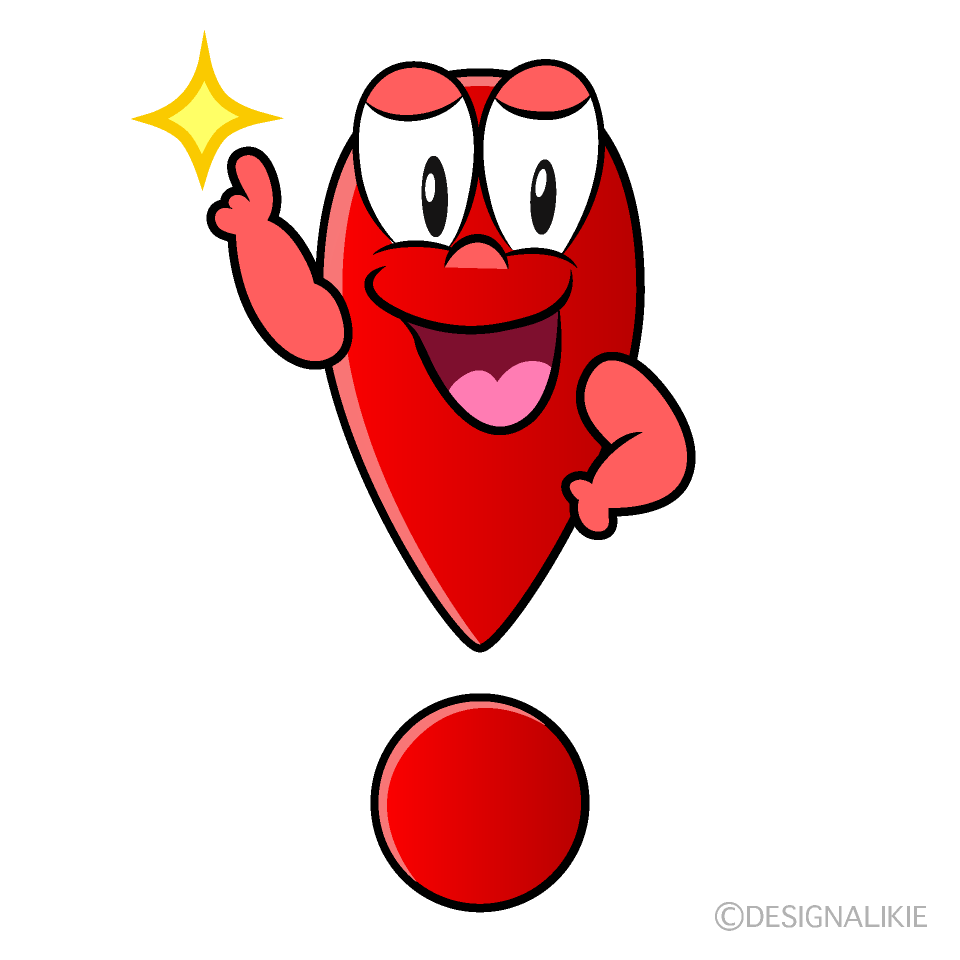 Posing Exclamation Mark Cartoon Character Image