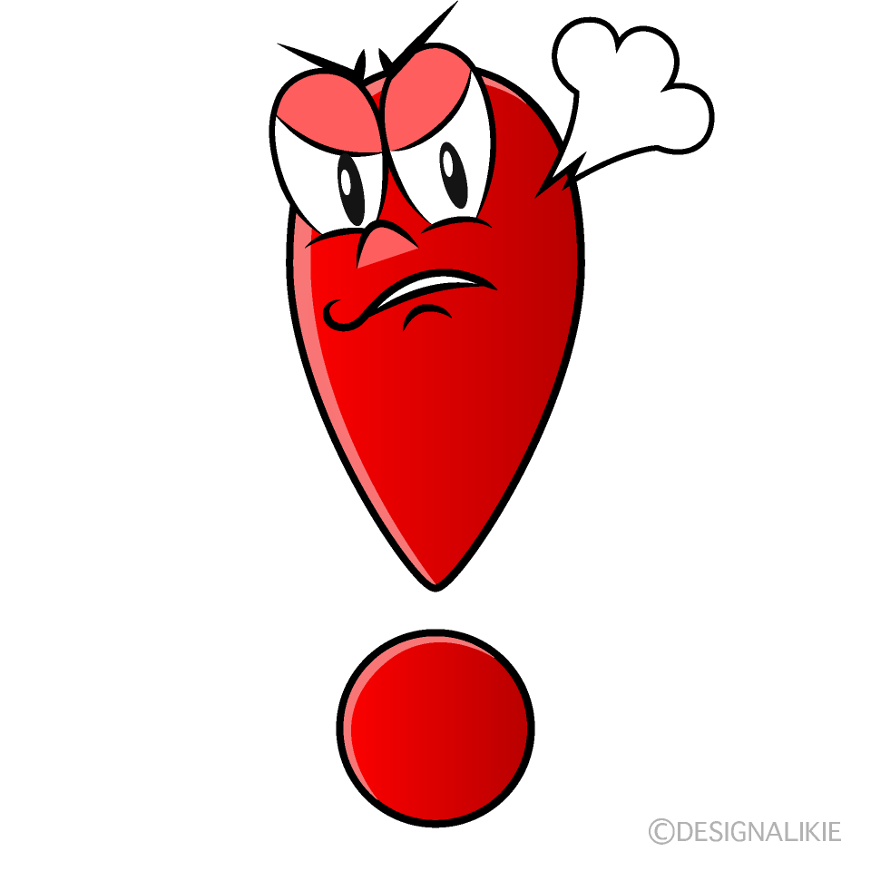 Angry Exclamation Mark Cartoon Character Image