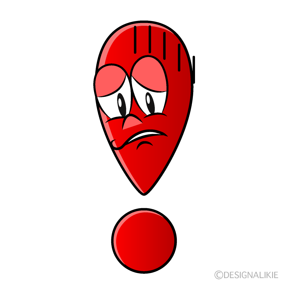 Depressed Exclamation Mark Cartoon Character Image