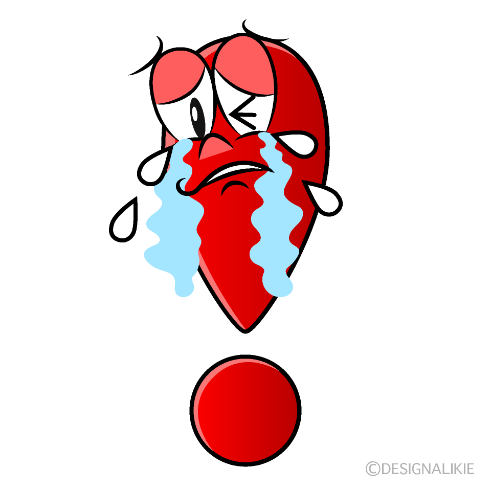 Crying Exclamation Mark Cartoon Character Image